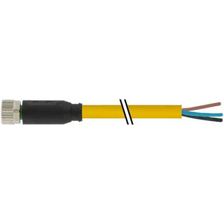 7000-08041-0100200 - 7000-08041-0100200 MURRELEKTRONIK M8 female 0° with cable PVC 3x0.25 yellow UL/CSA 2m
