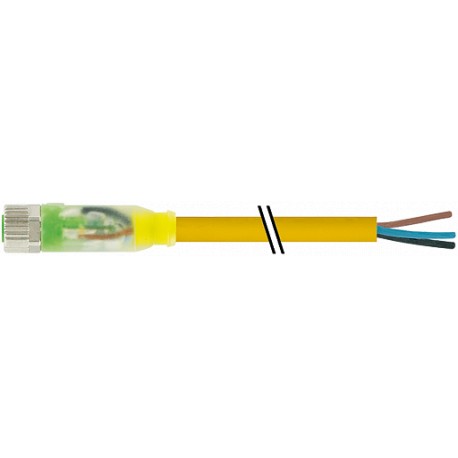 7000-08111-0200750 - 7000-08111-0200750 MURRELEKTRONIK M8 female 0° LED with cable PUR 3x0,25 yellow UL,CSA 7,5m