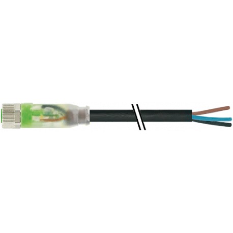 7000-08111-6302000 - 7000-08111-6302000 MURRELEKTRONIK M8 female 0° with cable LED PUR 3x0.25 black UL/CSA + drag chain 20m
