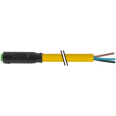 7000-08201-0100300 - 7000-08201-0100300 MURRELEKTRONIK M8 female 0° snap-in with cable PVC 3x0.25 yellow UL/CSA 3m
