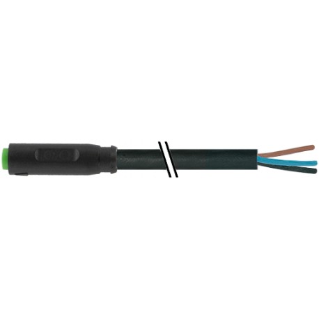 7000-08201-6100300 - 7000-08201-6100300 MURRELEKTRONIK M8 female 0° snap-in with cable PVC 3x0.25 black UL/CSA 3m