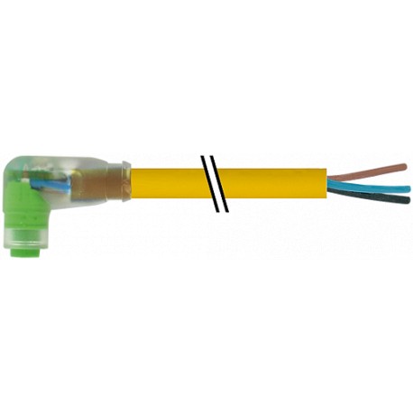 7000-08281-0300500 - 7000-08281-0300500 MURRELEKTRONIK M8 female 90° snap-in with cable LED PUR 3x0.25 yellow UL/CSA + drag chain..