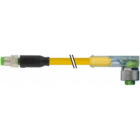 7000-88281-0200150 - 7000-88281-0200150 MURRELEKTRONIK M8 male 0° / M12 female 90° LED PUR 3x0.25 yellow, 1.5m