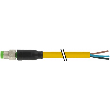 7999-08011-0340500 - 7999-08011-0340500 MURRELEKTRONIK M8 male 0° with cable PUR 4X0.34 yellow UL/CSA, drag chain 5m