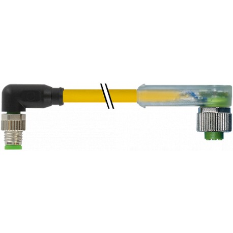 7000-88341-0200030 - 7000-88341-0200030 MURRELEKTRONIK M8 male 90° / M12 female 90° LED PUR 3x0.25 yellow, 0.3m
