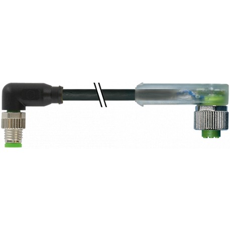 7000-88341-6100300 - 7000-88341-6100300 MURRELEKTRONIK M8 male 90° / M12 female 90° LED PVC 3x0.25 black UL/CSA 3m