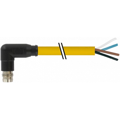 7000-08191-0210500 - 7000-08191-0210500 MURRELEKTRONIK M8 male 90° snap-in with cable PUR 4x0.25 yellow, 5m