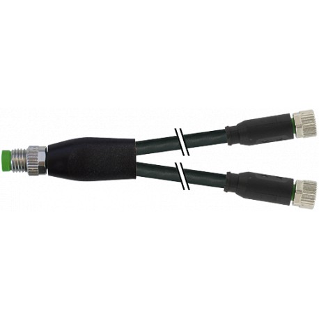 7000-87051-6100100 - 7000-87051-6100100 MURRELEKTRONIK M8 male Y-distributor / M8 female 0° PVC 3x0.25 black UL/CSA 1m