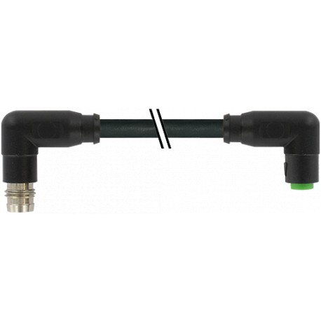 7000-88201-6100100 - 7000-88201-6100100 MURRELEKTRONIK M8 male 90° / M8 female 90° snap-in PVC 3x0.25 black UL/CSA 1m