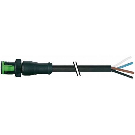 7050-12021-6140500 - 7050-12021-6140500 MURRELEKTRONIK MQ12 male 0° with cable PVC 4X0.34 black 5m