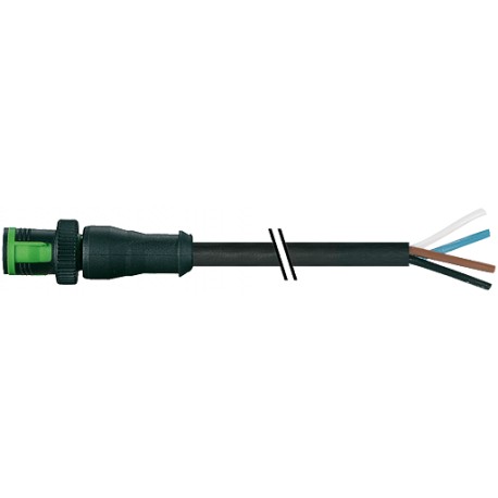 7050-12021-6340060 - 7050-12021-6340060 MURRELEKTRONIK MQ12 male 0° with cable, 4 pole PUR 4X0.34 black UL/CSA, drag chain 0.6m
