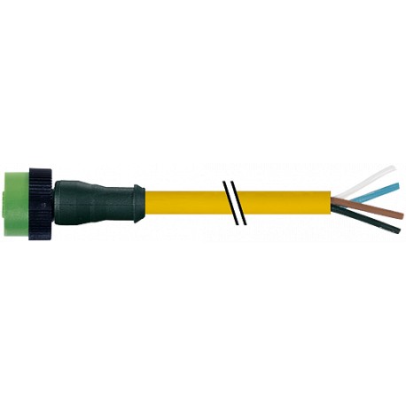 7050-12221-0140150 - 7050-12221-0140150 MURRELEKTRONIK MQ12 female 0° with cable PVC 4X0.34 yellow, 1.5m