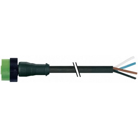 7050-12221-6340200 - 7050-12221-6340200 MURRELEKTRONIK MQ12 female 0° with cable PUR 4X0.34 black UL/CSA, drag chain 2m