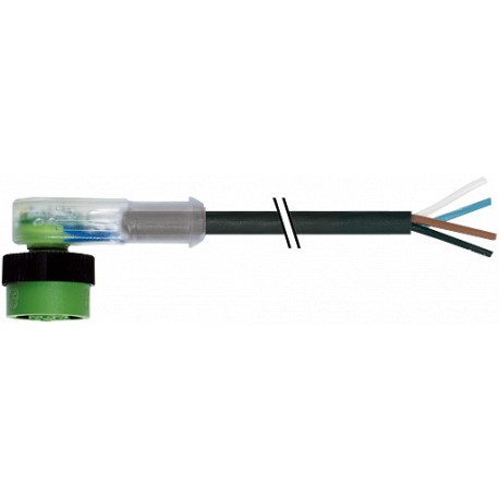 7050-12421-6141000 - 7050-12421-6141000 MURRELEKTRONIK MQ12 female 90° with cable LED PVC 4X0.34 black 10m