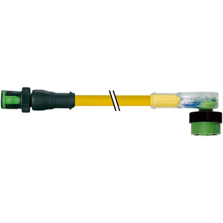 7050-40341-0140030 - 7050-40341-0140030 MURRELEKTRONIK MQ12 male 0° / MQ12 female 90° LED PVC 4X0.34 yellow, 0.3m