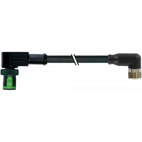 7050-40681-6300200 - 7050-40681-6300200 MURRELEKTRONIK MQ12 male 90° 4 pole / M8 female 90° PUR 3x0.25 black UL/CSA, drag chain 2m