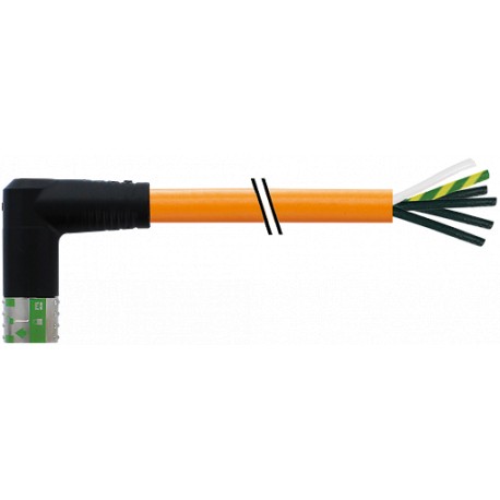 7000-P8332-P112000 - 7000-P8332-P112000 MURRELEKTRONIK MQ15-X-Power female 90° left, with cable PUR 4x2,5 + 2x1,5 shielded orange..