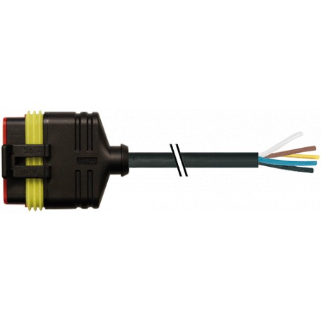 7072-73221-5160500 - 7072-73221-5160500 MURRELEKTRONIK Valve plug SuperSeal female 6 pole with cable PUR 6x0.75 black 5m