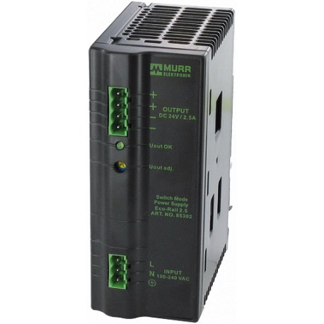 85302 - 85302 MURRELEKTRONIK Eco-Rail Power Supply 1-phase IN: 90-264VAC OUT: 24V/2,5ADC