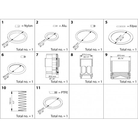 148B6164 - 148B6164 DANFOSS REFRIGERATION SCA Overhaul kit DN 80 for SCA 80