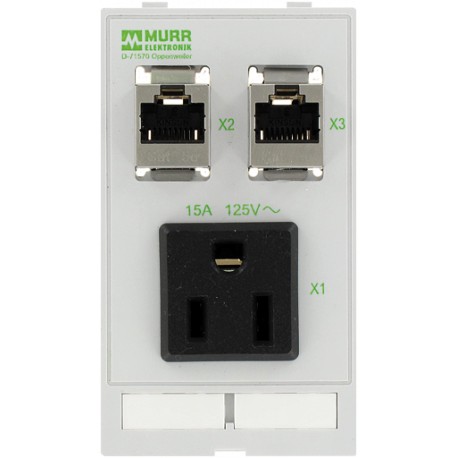 4000-68000-4060000 - 4000-68000-4060000 MURRELEKTRONIK MODLINK MSDD SINGLE COMBI INSERT USA NEMA 5-15, 2xRJ45 Buchse/Buchse