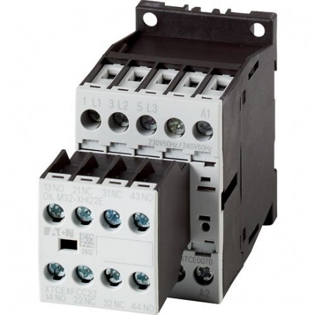 DILM15-22(24VDC) - DILM15-22(24VDC) 106370 Y7-106370 EATON ELECTRIC Contactor, 3p+2N/O+2N/C, 7.5kW/400V/AC3