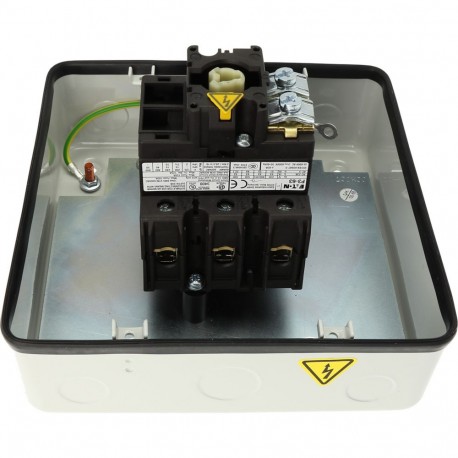 P3-63/ST/SVB - P3-63/ST/SVB 025521 EATON ELECTRIC Main switch, +steel enclosure, 3p, 63A, handle red yellow, lockable