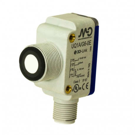UQ1A/G7-0E - UQ1A/G7-0E MICRO DETECTORS Ultrasonic sensor hybrid housing, 40-300 mm. analogic 0-10 V+ PNP NO/NC, conn. M1..