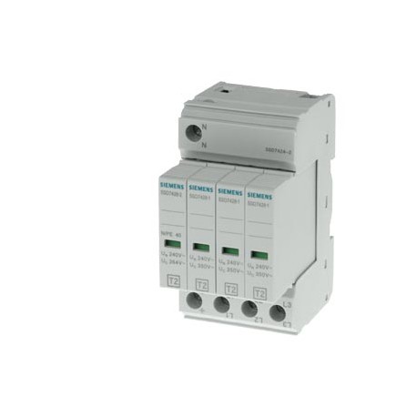 5SD7424-2 - 5SD7424-2 SIEMENS Surge arrester T2, UN 240/400 V, UC 350/264 V AC, pluggable protective module, 3+1 circuit..