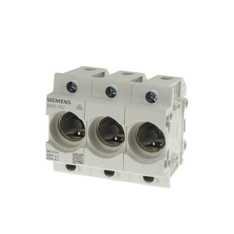5SG5702 - 5SG5702 SIEMENS NEOZED, fuse base, D02, 3-pole, 63 A, Un AC: 400 V, Un DC: 250 V without LED signal detector..