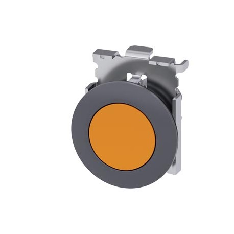 3SU1060-0JB00-0AA0 - 3SU1060-0JB00-0AA0 SIEMENS Pushbutton, 30 mm, round, metal, matte, amber, front ring for flush installation,..