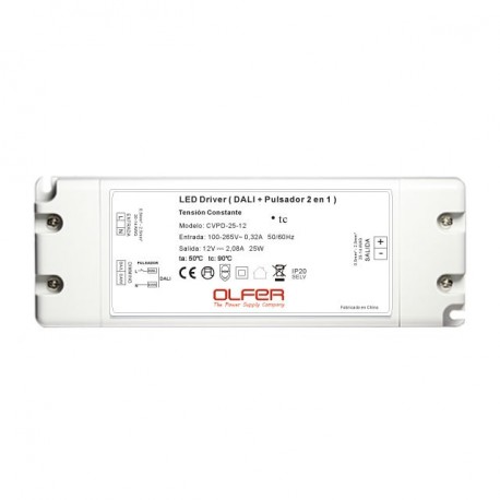 CVPD-25-12 - CVPD-25-12 MEANWELL AC-DC Multi-Stage LED driver Constant Current (CC), Input: 100-265VAC. Output: 12VDC. 2,..