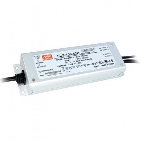 ELG-100-24B-3Y - ELG-100-24B-3Y MEANWELL AC-DC Single output LED Driver (CC+CV) with PFC, 3 wire input, Output 24VDC / 4A, 3 ..