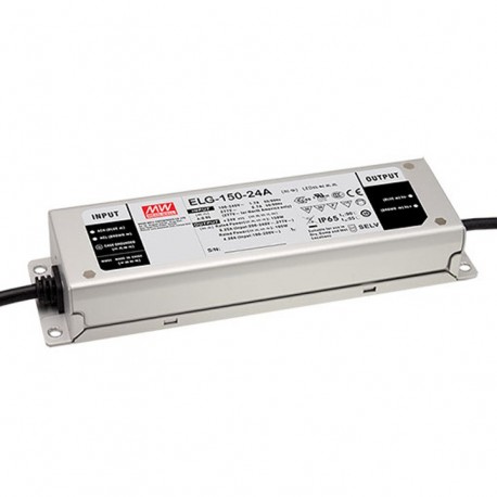 ELG-150-24D2 - ELG-150-24D2 MEANWELL AC-DC Single output LED Driver mix mode (CV+CC) with PFC, Output 24VDC / 6.25A, cable ..