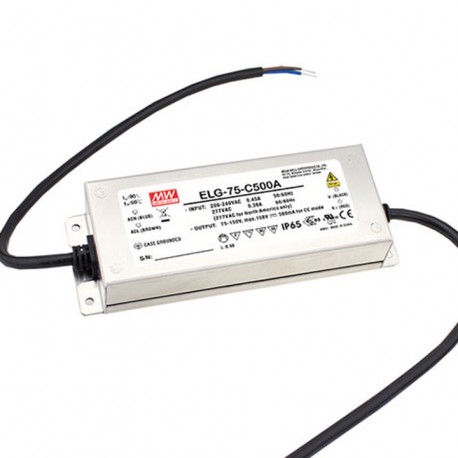 ELG-75-C700A - ELG-75-C700A MEANWELL AC-DC Single output LED driver Constant current (CC) with built-in PFC, Output 107VDC ..