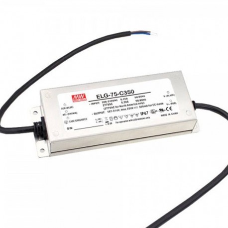 ELG-75-C500DA-3Y - ELG-75-C500DA-3Y MEANWELL AC-DC Single output LED Driver (CC+CV) with PFC, 3 wire input, Output 150VDC / 0.5..
