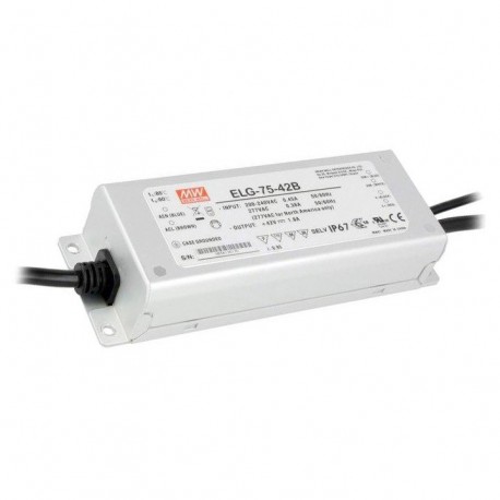 ELG-75-24B-3Y - ELG-75-24B-3Y MEANWELL AC-DC Single output LED Driver (CC+CV) with PFC, 3 wire input, Output 24VDC / 3.15A, ..