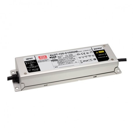 ELGT-150-C700AB - ELGT-150-C700AB MEANWELL AC-DC Class II Single output LED Driver (CC) with PFC, Output 143VDC / 1.05A, cable..
