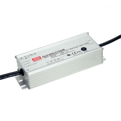 HLG-60H-C350AB - HLG-60H-C350AB MEANWELL AC-DC Single output LED driver Constant current (CC) with built-in PFC, Output 0.35A..