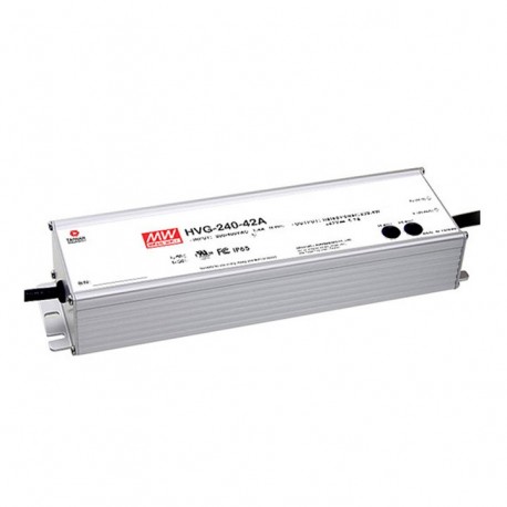 HVG-240-42A - HVG-240-42A MEANWELL AC-DC Single output LED driver Mix mode (CV+CC), Output 21-42VDC 239.4W / 5.7A. Built-i..
