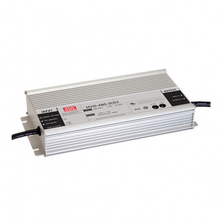 HVG-480-30D2 - HVG-480-30D2 MEANWELL AC-DC Single output LED driver Mix mode (CV+CC), Output 16A. 480W, 15-30V. Smart Dimmi..