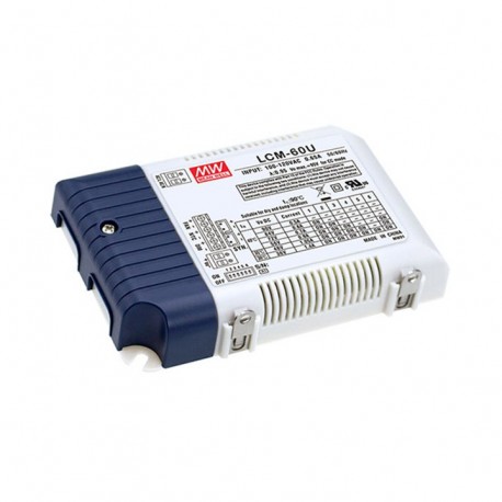 LCM-60U - LCM-60U MEANWELL AC-DC Multi-Stage LED driver Constant Current (CC), Modular output 0.5A/0.6A/0.7A/0.9A/1.05..
