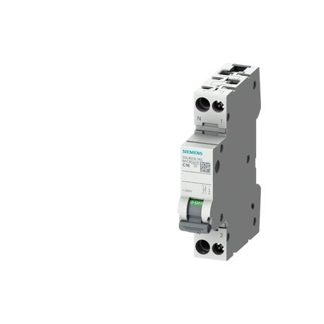 5SL6008-7KL - 5SL6008-7KL SIEMENS CIRCUIT BREAKER 230V 6KA, 1+N-POLE/1MW, N LEFT C8