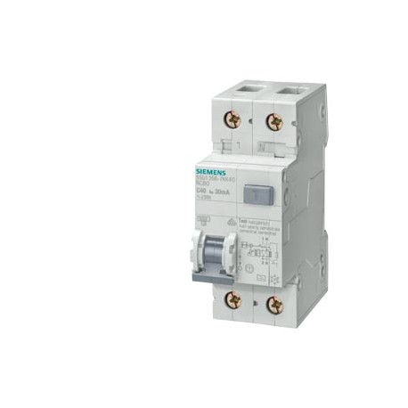 5SU1356-1GV16 - 5SU1356-1GV16 SIEMENS RCBO, Icn: 6 kA, 1P+N, Type AC, 30 mA, C-Char, In: 16 A, Un AC: 230 V, bulk packaging