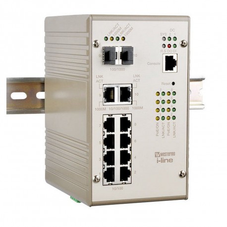 WES PMI-110-F2G - WES PMI-110-F2G 680917 OMRON Managed PoE Gigabit Switch, 8 x RJ-45, 10/100 Mbit/s (8 with PoE capability), 2..