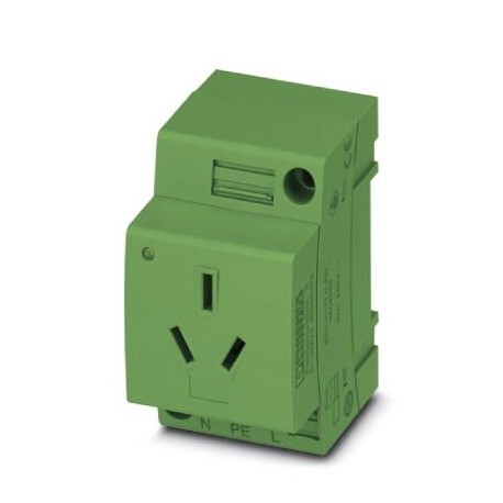 EO-I/UT/LED/GN - EO-I/UT/LED/GN 0804090 PHOENIX CONTACT Stikdåse, Pin-belægning type I, Skruetilslutning, til Kina / Australi..