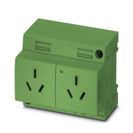 EO-I/UT/LED/DUO/GN - EO-I/UT/LED/DUO/GN 0804092 PHOENIX CONTACT Double socket, Pin connector pattern type I, Screw connection, fo..