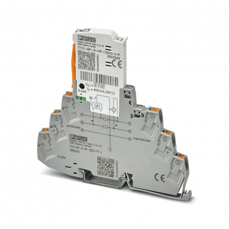 TTC-6P-3-HF-12DC-PT-I - TTC-6P-3-HF-12DC-PT-I 1065313 PHOENIX CONTACT Surge protection, consisting of protective plug and base eleme..