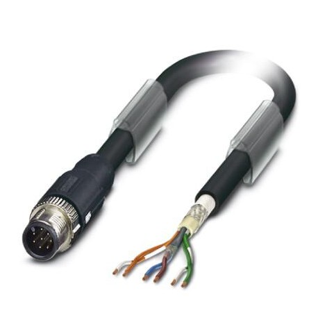 NBC-M12MS/ 5,0-971 VR - NBC-M12MS/ 5,0-971 VR 1411898 PHOENIX CONTACT Cable bus system VARAN, 6-pin, PVC, black, shielded, Plug stra..