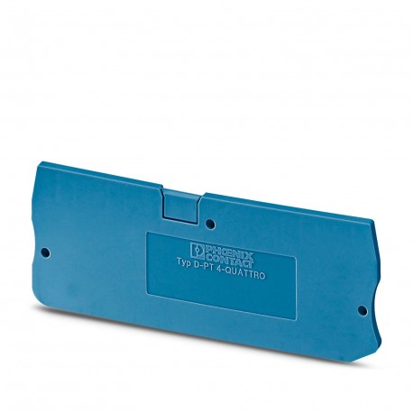 D-PT 4-QUATTRO BU - D-PT 4-QUATTRO BU 1072360 PHOENIX CONTACT End cover, length: 77 mm, width: 2.2 mm, height: 29 mm, color: blue